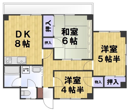 卯之町駅 徒歩4分 3階の物件間取画像